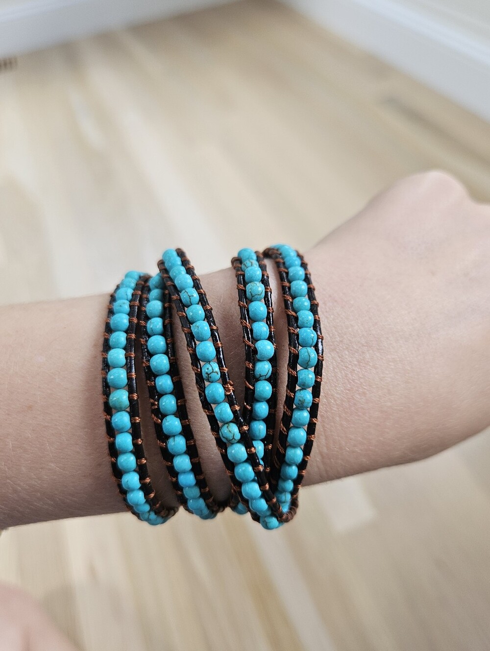 Lulu Dharma Turquoise Beaded Wrap Bracelet
